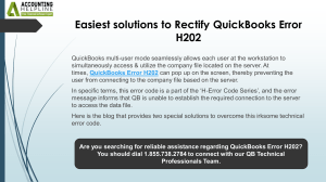 A complete guide to fixing QuickBooks Error Code H202