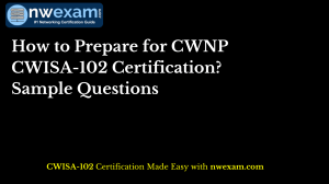 How to Prepare for CWNP CWISA-102 Certification? Sample Questions