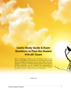 Useful Study Guide & Exam Questions to Pass the Huawei H19-301 Exam