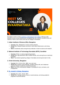 Top UG Colleges in Karnataka: Courses & Rankings