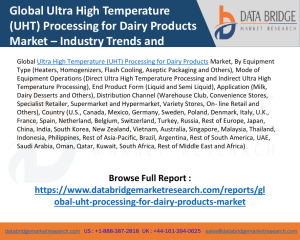 Ultra High Temperature (UHT) Processing for Dairy Products