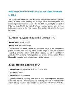 India Most Awaited IPOs  A Guide for Smart Investors in 2024