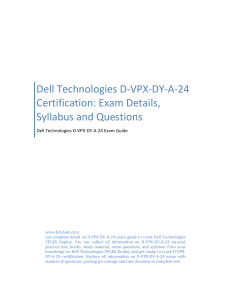 Dell Technologies D-VPX-DY-A-24 Certification: Exam Details, Syllabus and Questions