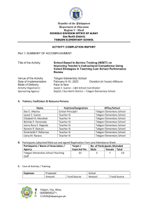 INSET Activity Completion Report