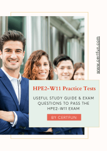 Useful Study Guide & Exam Questions to Pass the HPE2-W11 Exam