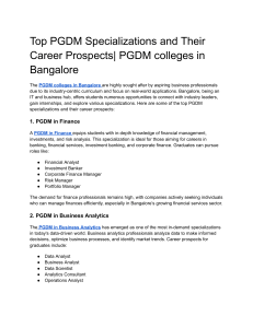 Top PGDM Specializations and Their Career Prospects  PGDM colleges in Bangalore