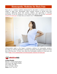 Homeopathy Medicine for Back Pain