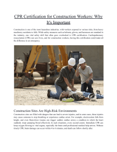 CPR Certification for Construction Workers  Why It's Important