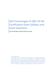 Dell Technologies D-SNC-DY-00 Certification Exam Syllabus and Exam Questions