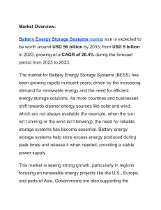 Battery Energy Storage Systems Market