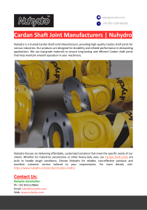 Cardan Shaft Joint Manufacturers