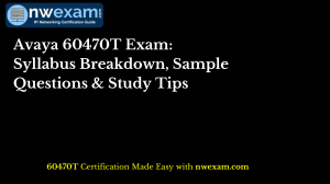 Avaya 60470T Exam Syllabus Breakdown, Sample Questions & Study Tips