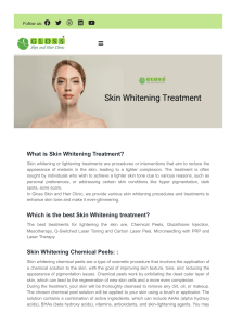 Skin Whitening Treatment in Mumbai Achieve a Radiant and Even Skin Tone