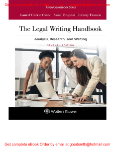 eBook (EPUB) The Legal Writing Handbook Analysis, Research, and Writing 7e Laurel Currie Oates, Anne Enquist, Jeremy Francis