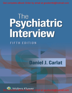 eBook (EPUB) The Psychiatric Interview 5e Daniel Carlat