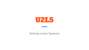 U2L5  Solving Linear Systems