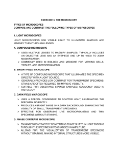 Microscope Types: Compare & Contrast Exercise