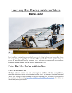 How Long Does Roofing Installation Take in Bethel Park