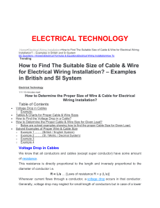 Cable & Wire Sizing for Electrical Wiring: British & SI Systems