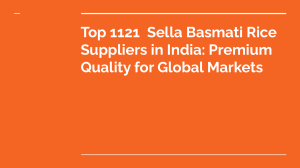 Top 1121  Sella Basmati Rice Suppliers in India  Premium Quality for Global Markets