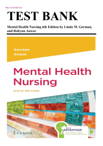 Mental Health Nursing Test Bank, 6th Edition