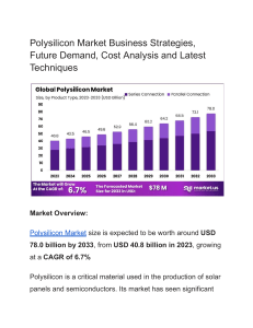 Polysilicon Market Survey, Comprehensive Insights and Massive Growth