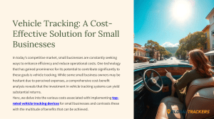 Vehicle Tracking A Cost-Effective Solution for Small Businesses