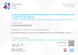 NTM AND MARKET ACCESS KEY CONCEPTS AND INFORMATION TOOLS (CERTIFIED ANALYST) 3 Certificate - NTM and Market Access key concepts and information tools - 163 (8)