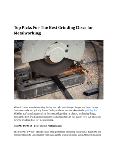 Best Grinding Discs for Metalworking