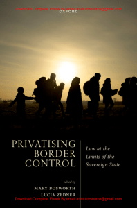 EBook For  Privatising Border Control  Law at the Limits of the Sovereign State 1st Edition By Mary Bosworth , Lucia Zedner