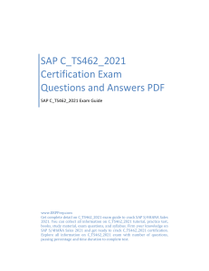 SAP C_TS462_2021 Certification Exam Questions and Answers PDF