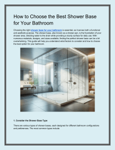 How to Choose the Best Shower Base for Your Bathroom