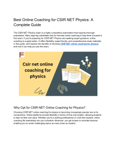 csir net online coaching for physics