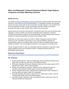 Water and Wastewater Treatment Equipment Market Technical Insights, Inventive Trends and Product Performance