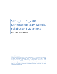 SAP C_THR70_2404 Certification: Exam Details, Syllabus and Questions