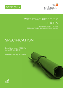 eduqas gcse latin specification