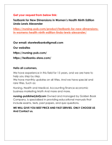 Help all students with Testbank for New Dimensions in Women’s Health Ninth Edition Linda Lewis Alexander