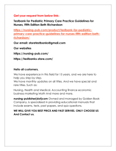 Help all students with Testbank for Pediatric Primary Care Practice Guidelines for Nurses, Fifth Edition Beth Richardson