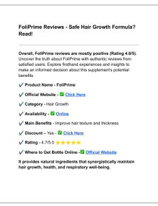 Foli Prime Review - Safe Hair Growth Formula? Read!