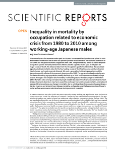 Mortality Inequality in Japan by Occupation (1980-2010)