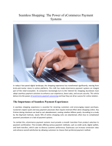 Seamless Shopping The Power of eCommerce Payment Systems