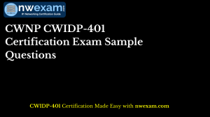 Latest CWNP CWIDP-401 Certification Exam Sample Questions