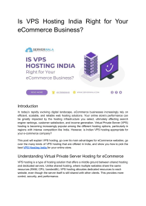 Is VPS Hosting India Right for Your eCommerce Business