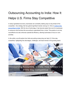 Outsourcing Accounting to India: Benefits for U.S. Firms