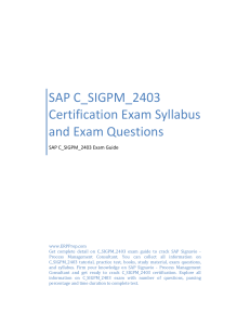 SAP C_SIGPM_2403 Certification Exam Syllabus and Exam Questions