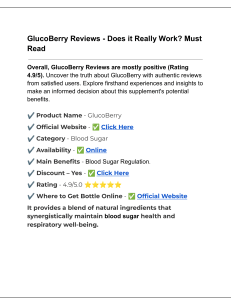 Gluco Berry Review - Does it Really Work? Must Read (1)