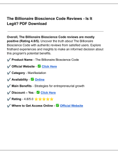 Billionaire Bioscience Code Review - Is It Legit? PDF FREE Download (1)