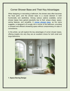 Corner Shower Base and Their Key Advantages