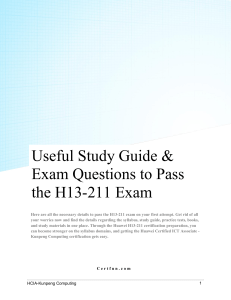 Useful Study Guide & Exam Questions to Pass the H13-211 Exam