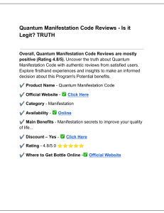 Quantum Manifestation Code Review - Is it Legit? PDF TRUTH (1)